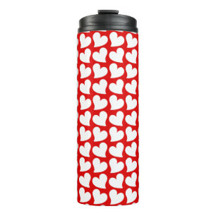 VALENTINES RED AND WHITE HEARTS VALENTINE THERMAL TUMBLER