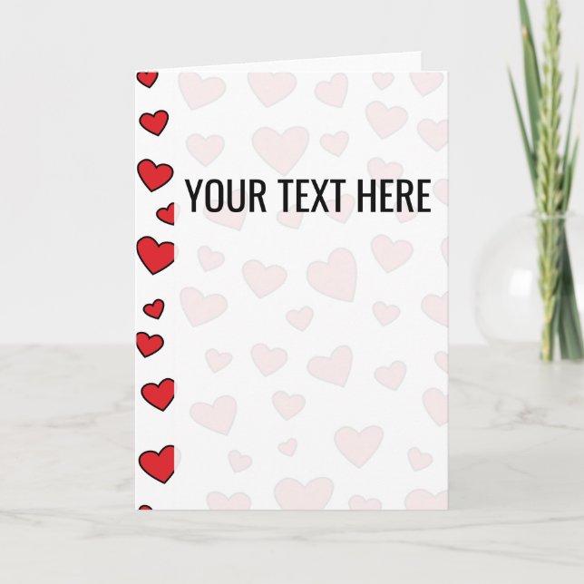 Valentines Red Heart Pattern Announcement (Front)