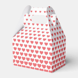 Valentines Red Heart Shape Pattern Favor Box