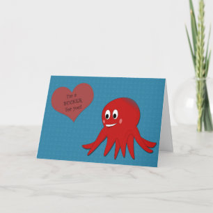 Valentine's Red Octopus Sucker Card
