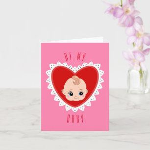 Valentines retro vintage baby doll card