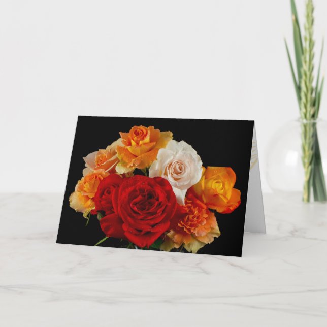 Valentine's Rose Bouquet Holiday Card (Front)