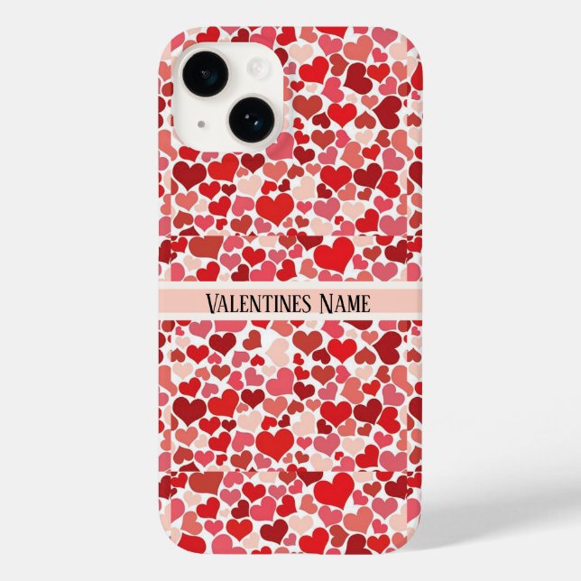 Valentines rose et rouge coeur de jour coque iphon (Verso)