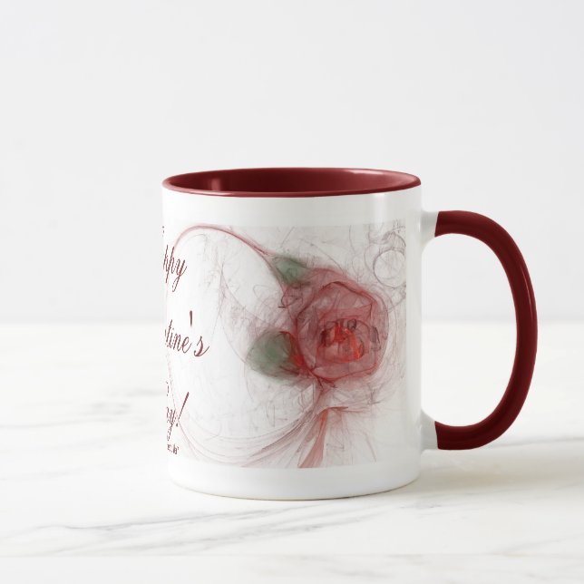 VALENTINE'S ROSE ~ On White Mug (Right)