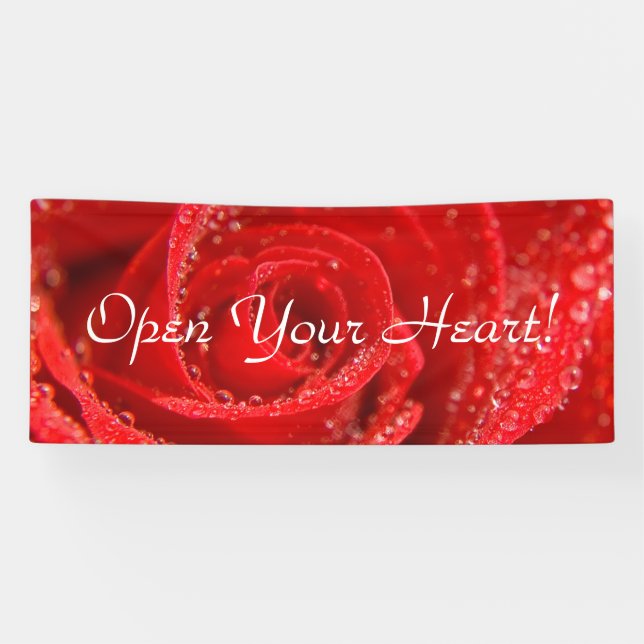 Valentine's ruby red rose banner (Horizontal)