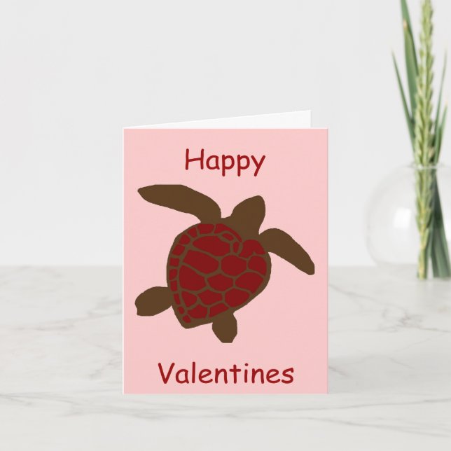 Valentines sea turtle Note card (Front)
