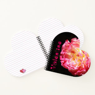 Valentines Shape notebooks Rose Flowers custom