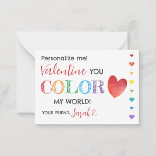 Valentine's Shuttle Pen Colour My World Class Card