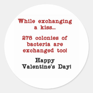 Valentine's Sick Kiss Classic Round Sticker