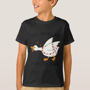 Valentines Silly Goose You Make My Heart Go Honk F T-Shirt