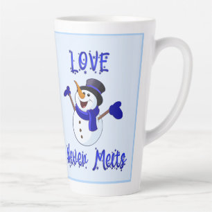 Valentine's Snowman Large Latte Mug 