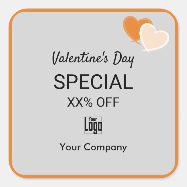 Valentine's Special on Marketing Collateral Square Sticker (Front)