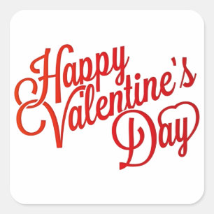 Valentines Square Stickers/Typography Sticker