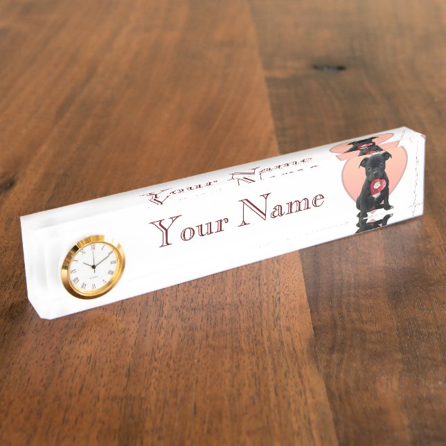 Valentine's Staffordshire bull terrier puppy Nameplate (Side)