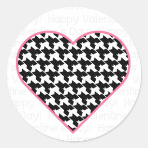 Valentine's Sticker - Houndstooth Heart