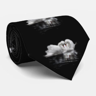 Valentine's swans tie