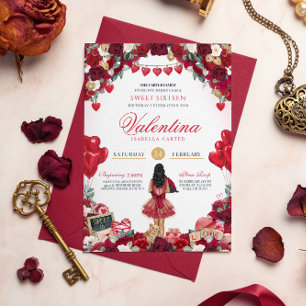 Valentine's Sweet 16 Birthday Party Invitation