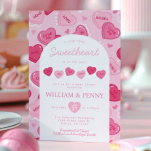 Valentines Sweetheart Candy Baby Shower Invitation