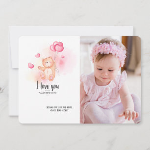 Valentine's Teddy Bear Photo Card