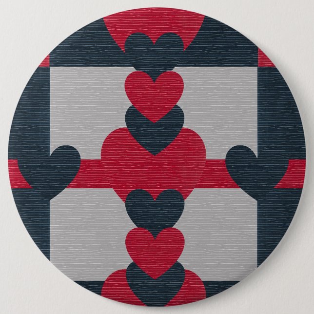 Valentine's Texture Design 6 Inch Round Button (Front)