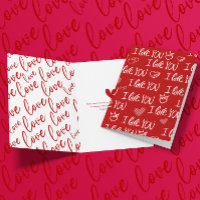 Valentine's theme Red White I love You Pattern