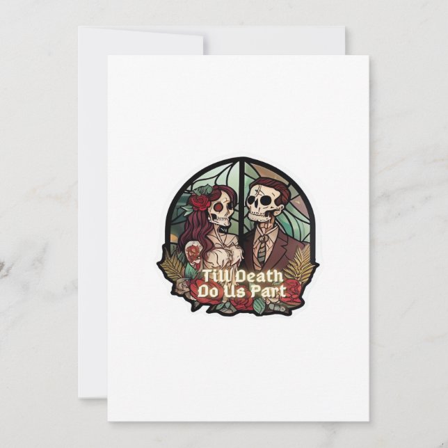 Valentines Till Death Do Us Part Classic Holiday Card (Front)