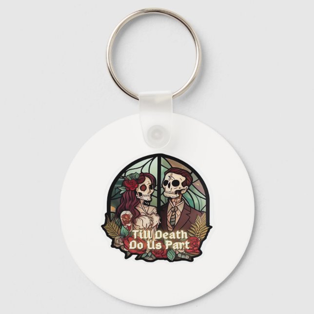Valentines Till Death Do Us Part Classic Keychain (Front)
