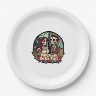 Valentines Till Death Do Us Part Classic Look Paper Plate