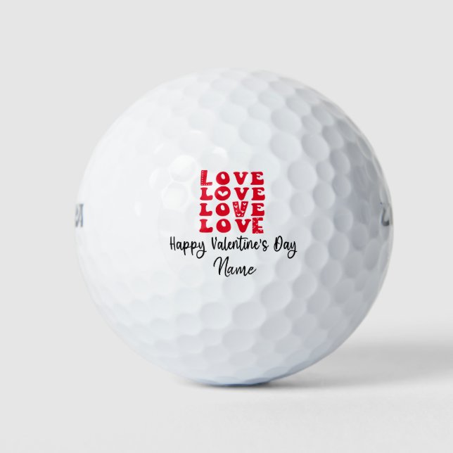 Valentine's  to golfer with love  golf balls (Front)
