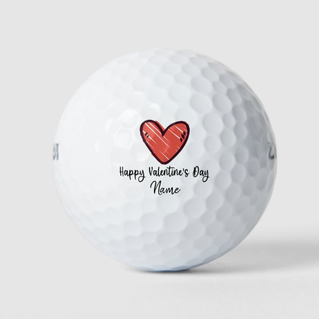 Valentine's  to golfer with love you   golf balls (Front)