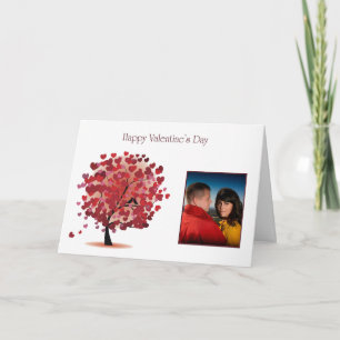 Valentine's Tree Hearts Photo Card Card