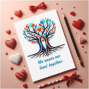 Valentine's true love, tree entwined holiday card