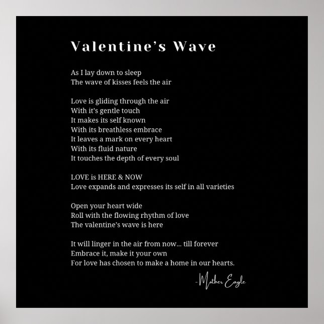 Valentines vague d'amour poème poster décoration m (Devant)