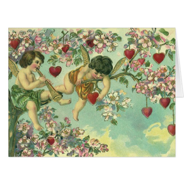 Valentines victoriennes vintages Journée Cupidons  (Devant horizontal)