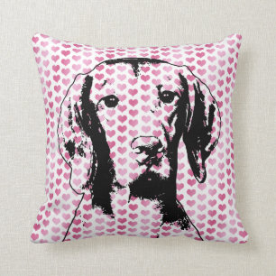 Valentines - Vizsla Silhouette - Reagan Throw Pillow