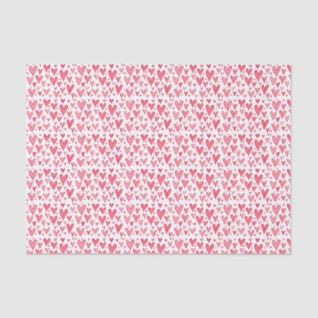 Valentine's Watercolor Hearts Tissue Paper (Front)