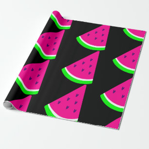 valentines watermelon fruit summer heart wrapping paper