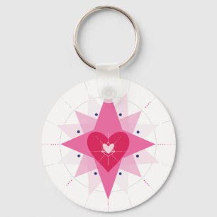 Valentines wedding heart illustration bag charm keychain