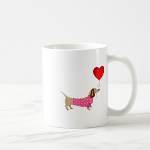 Valentines Weiner Daschund Doxie In Dog Dress Coffee Mug
