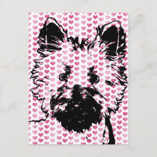Valentines - Westie Silhouette Holiday Postcard