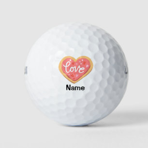 Valentine's  with LOVE  red heart to golfer   Golf Balls