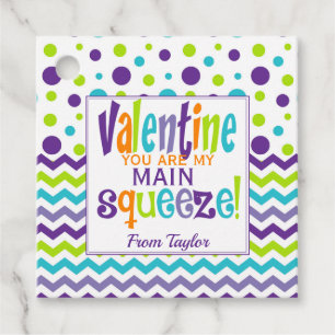 Valentines You Are My Main Squeeze Squishy Favour Tags