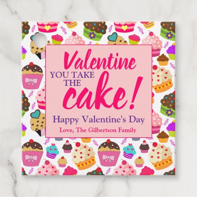 Valentines You Take The Cake Gift Tag (Front)