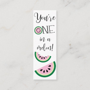 Valentine's You're One in a Melon! Mini Bookmark  Business Card