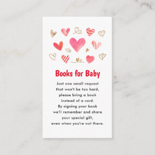 Valentines's Day Baby Shower Books for Baby Enclosure Card