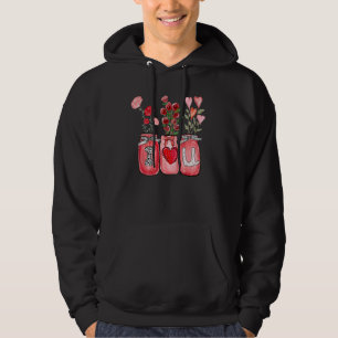 Valentineu2019s Day I Love You Retro Flower Wildfl Hoodie