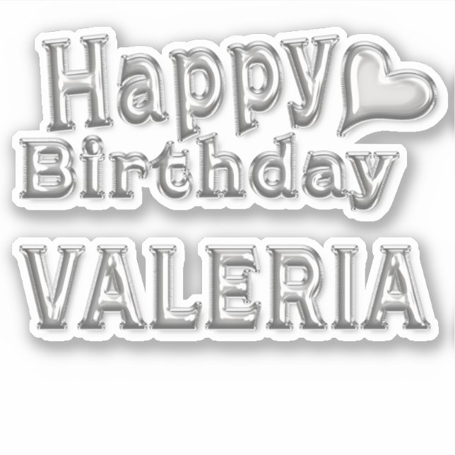 Valeria Happy Birthday Autocollants (Devant)