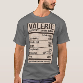 Valerie Nutrition Facts Name Nickname Alias Title  T-Shirt