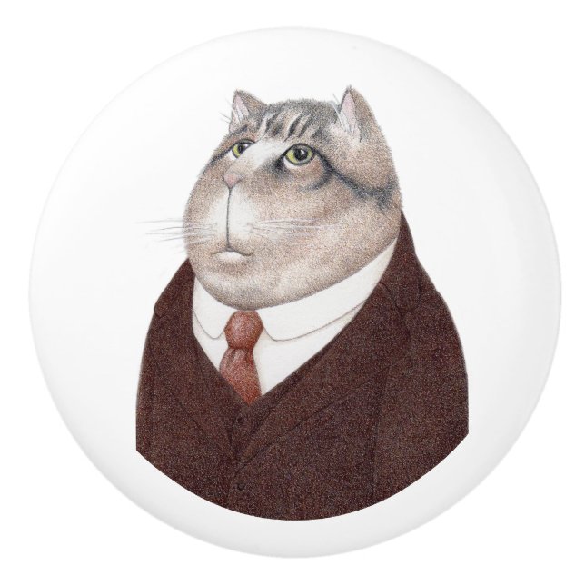 VALET CAT Ceramic Drawer Knob (Front)