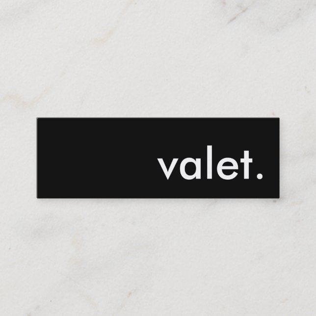 valet. mini business card (Front)